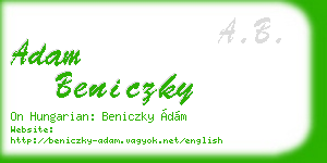 adam beniczky business card